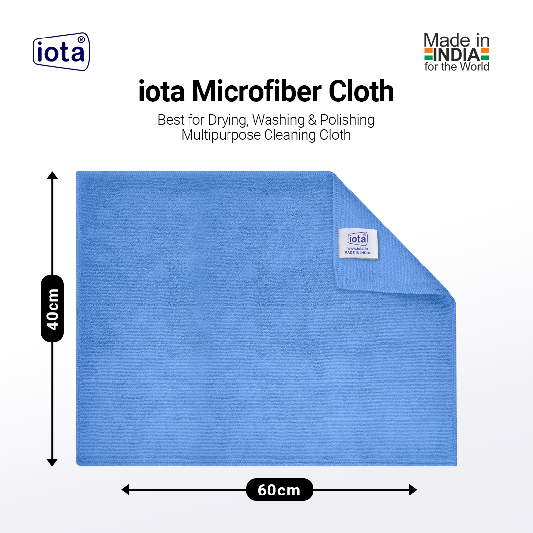 iota Microfiber Cloth 350GSM 60x40cm For Automotive (Pack of-8)