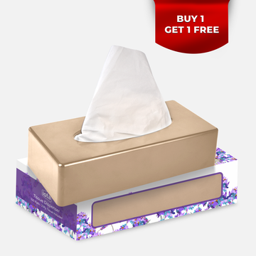 iota Tissue Dispenser Box Including 2 Ply | 100 Pulls | 200 Sheets 100% Natural and Eco-friendly (Buy 1 Get 1 Free)