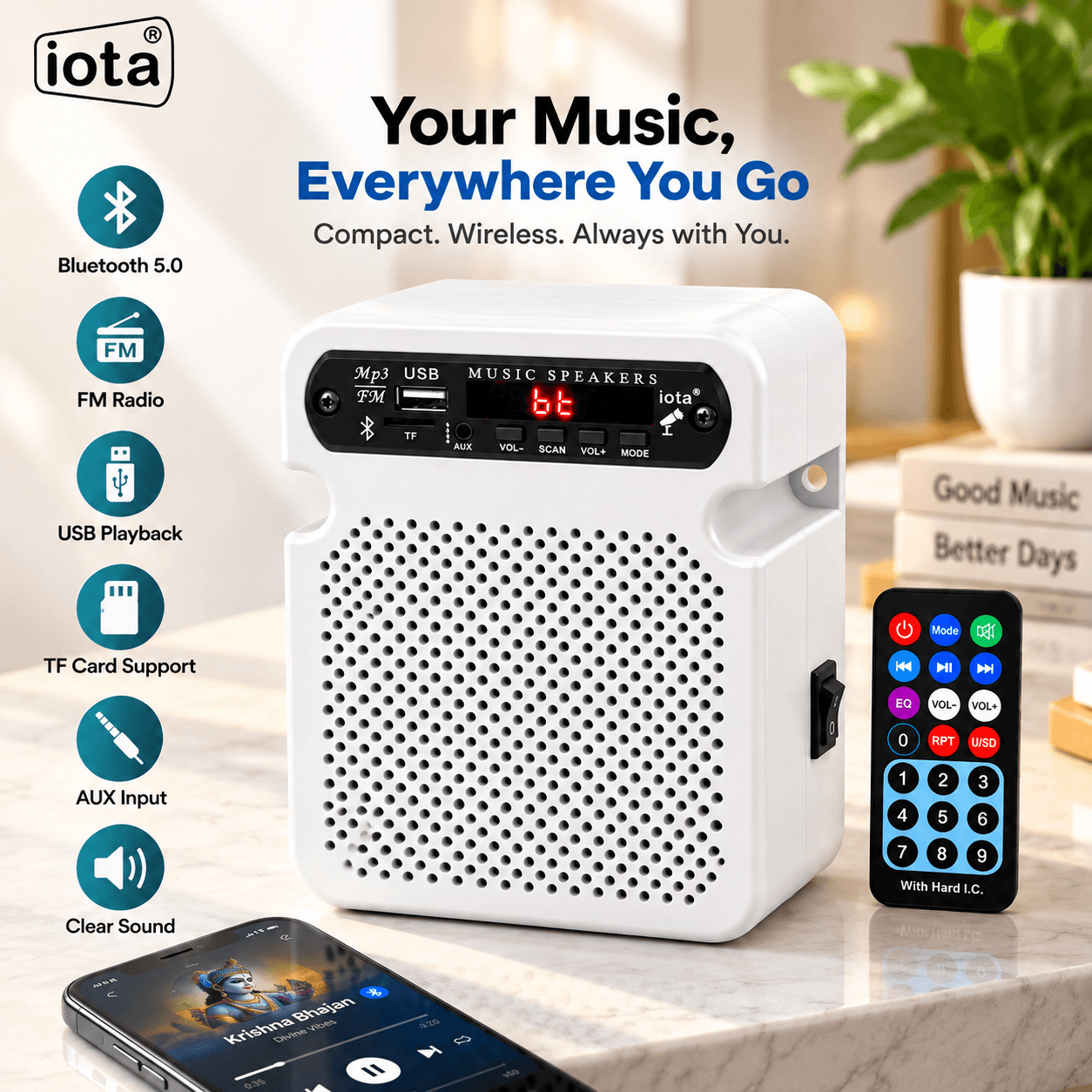 iota Bluetooth Speaker 20W — Rich Stereo, Deep Bass