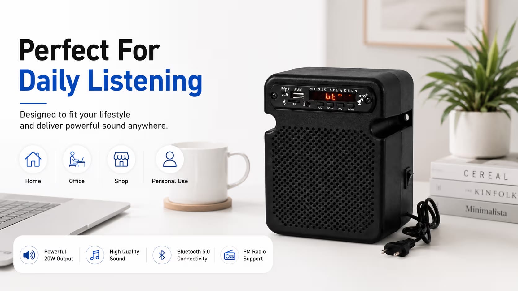 Bluetooth Speaker 20W — Black — banner 4